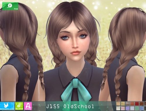 J155 OldSchool hair at Newsea Sims 4