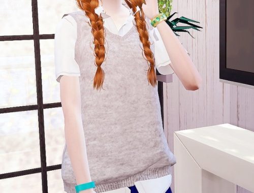 Knitted Vest shirt F at Studio K-Creation