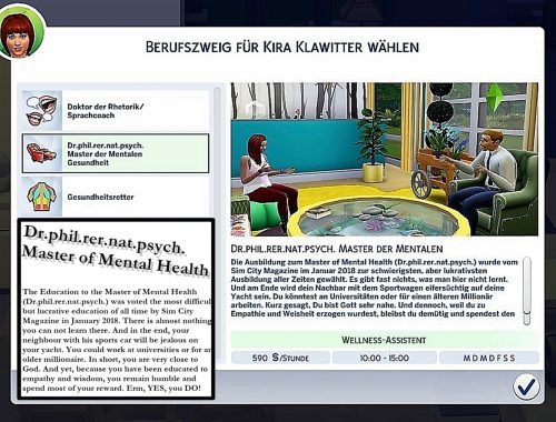 Helene912's Mental Therapist Career