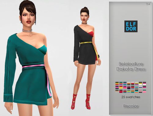 Belaloallure Dakota Dress Recolor at Elfdor Sims