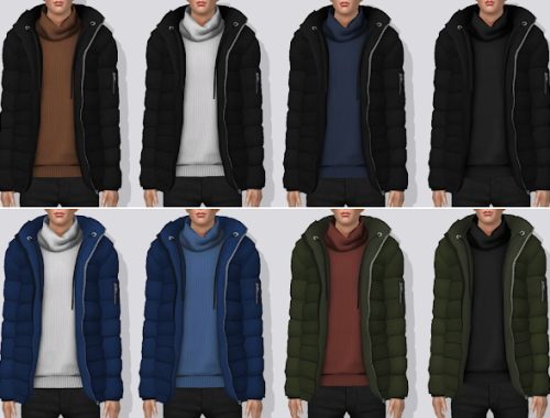 Parka with Turtleneck Sweater V2 at Darte77