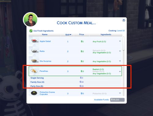 Custom Indian Food ? Paratha (Updated 10th Nov 2017