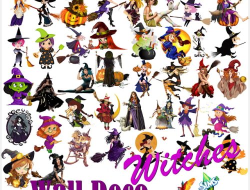 Wall Deco Witches at Annett’s Sims 4 Welt