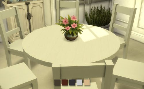 Six Seat Round Dining Set at Simlish Designs
