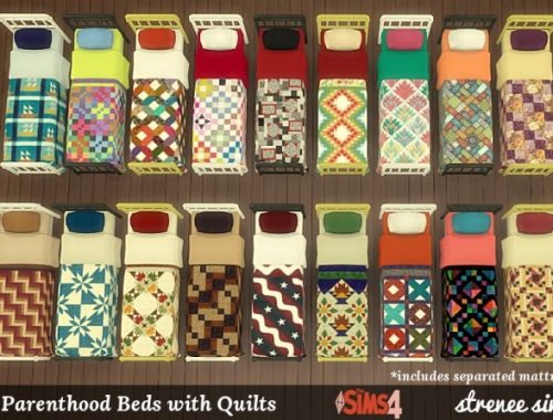 Parenthood Bed with Quilts & Separated Mattresses at Strenee Sims