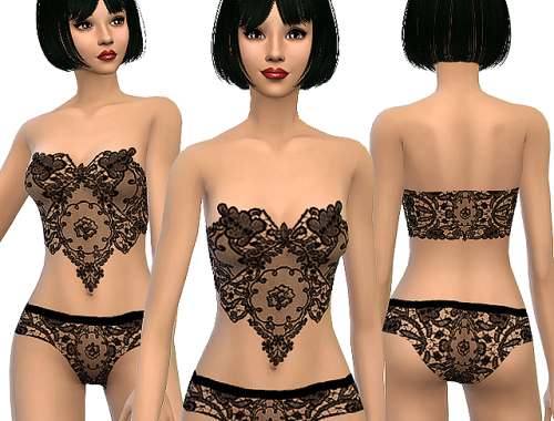 Parsimonious two lace underwear by Dark Ritten