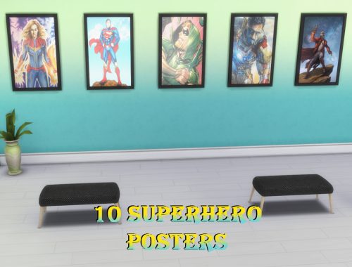 10 Framed Superhero Posters