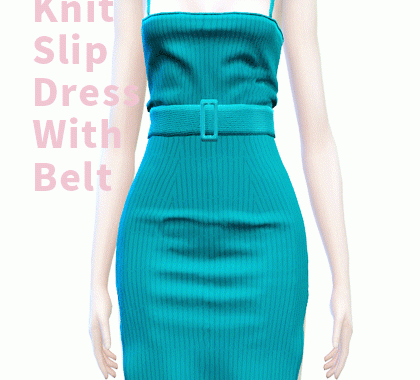 【CHARONLEE】Knit slip dress with belt