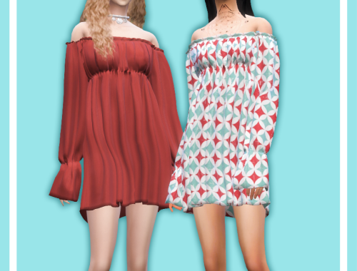 【CHARONLEE】Off shoulder loose skirt