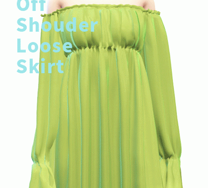 【CHARONLEE】Off shoulder loose skirt