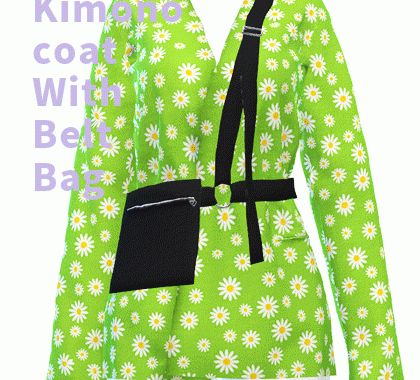 【CHARONLEE】kimono coat with belt bag