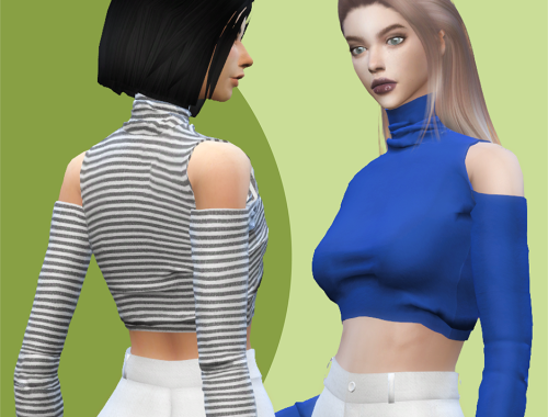 【CHARONLEE】Shoulder hollowed-out top