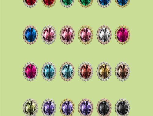 Classical gem oval earrings