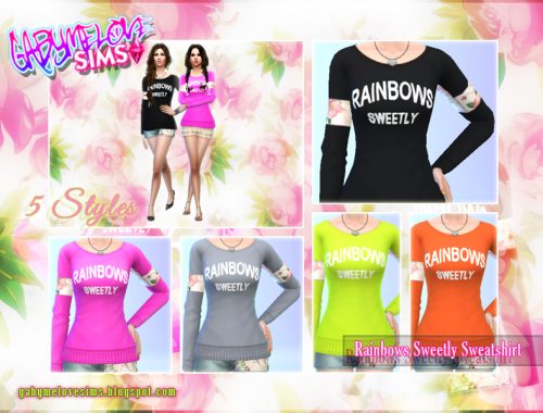 Rainbows Sweetly Sweatshirt ~ Asian Fashion