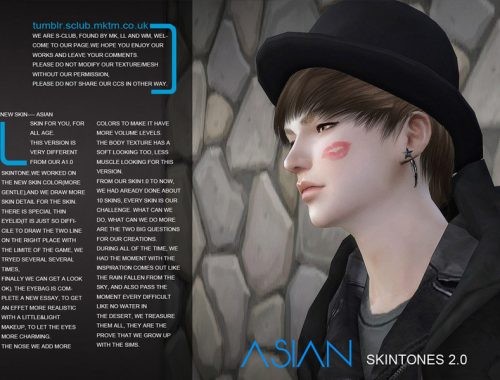 ASIAN skintones2.0 ALL AGE by S-Club