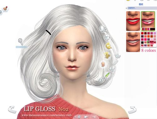S-Club LL thesims4 Lipstick Glossy 02