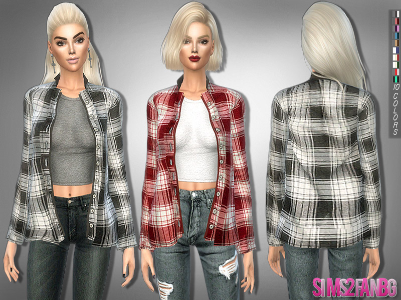 206 Button Up Shirt With Top The Sims 4 Catalog