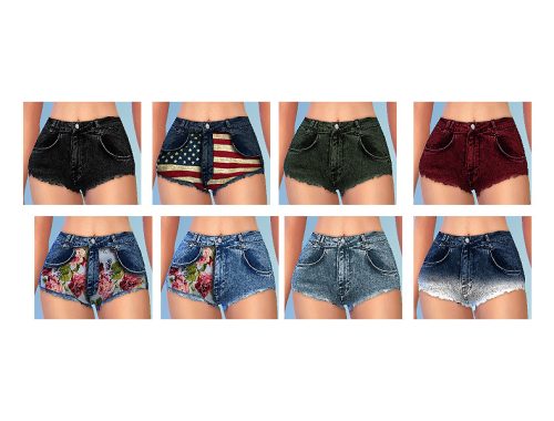 Set35- High waisted Shorts with prints
