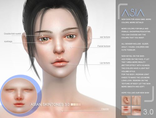 S-Club WMLL ts4 ASIAN skintones3.0 ALL AGE