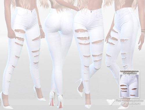 White Ripped Summer Jeans