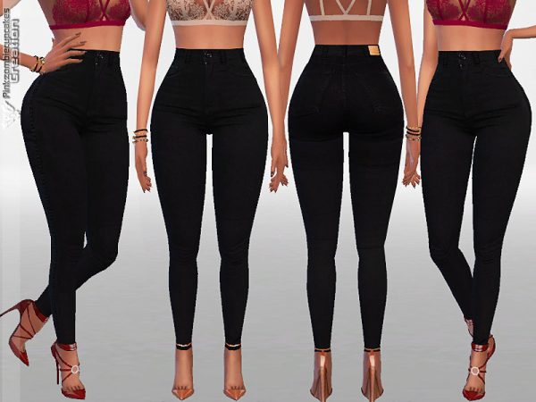 High Rise Black Denim - The Sims 4 Catalog