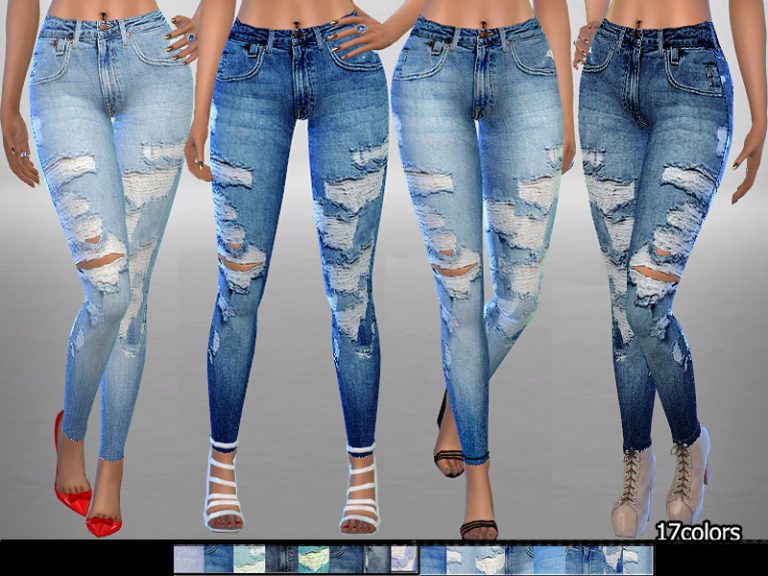 PZC_Ripped Denim Jeans 06 - The Sims 4 Catalog