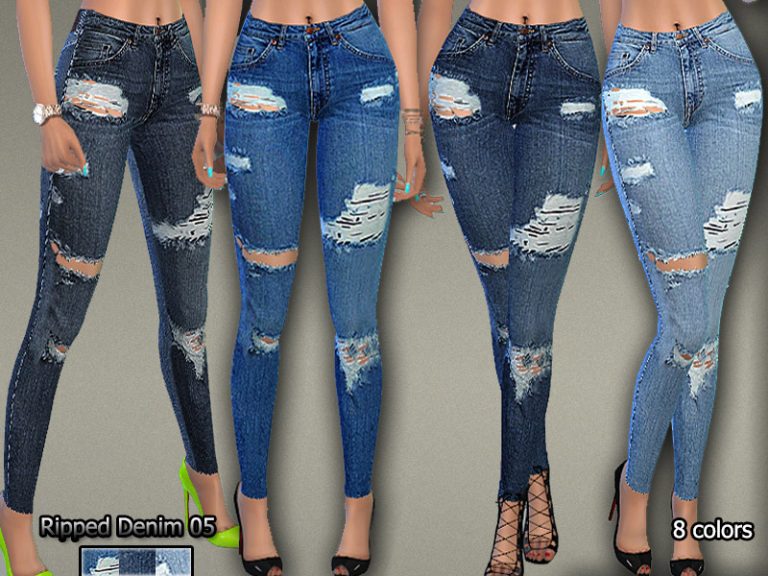 Ripped Denim Jeans05 - The Sims 4 Catalog