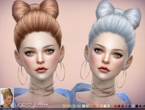 sclub ts4 hair BowBun n17(update06/04/2017)