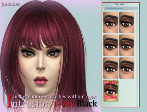 Just eyeliner + eyelashes without eyes Intrusion 1,2,3