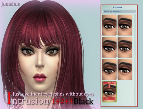 Just eyeliner + eyelashes without eyes Intrusion 1,2,3