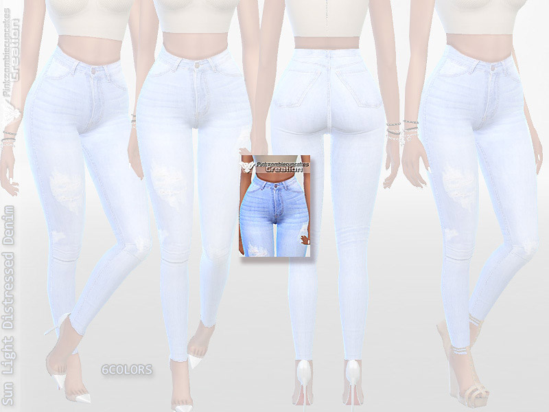 Sun Light Distressed Denim - The Sims 4 Catalog