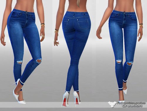 Dark Ripped Denim Jeans