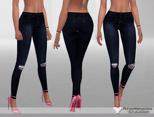 Dark Ripped Denim Jeans