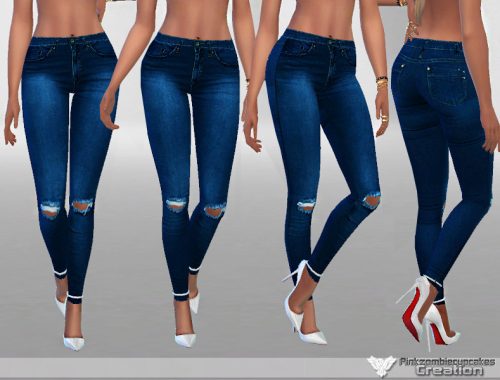Dark Ripped Denim Jeans
