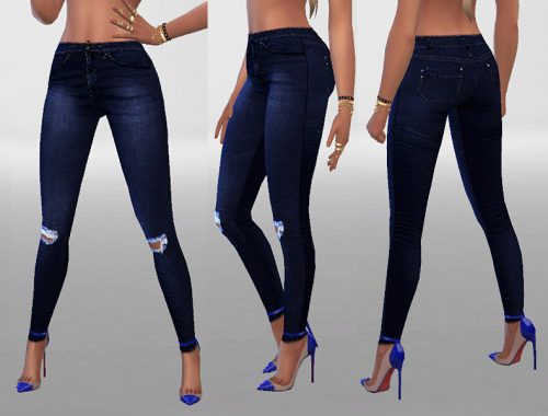 Dark Ripped Denim Jeans