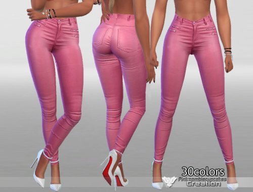 Nude Leather Jeans