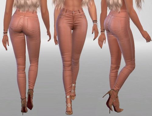 Nude Leather Jeans