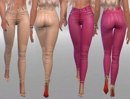Nude Leather Jeans