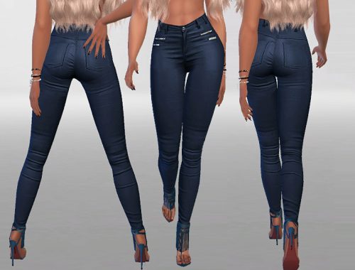 Nude Leather Jeans