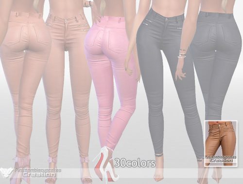 Nude Leather Jeans