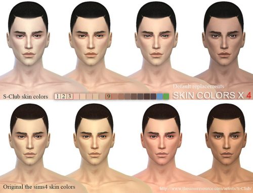 S-Club WM ts4 skin cas colors x 4 default replacement