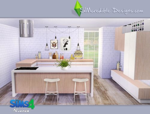 Simsational Designs: Essa Kitchen - Modern Kitchen Set with 14 New