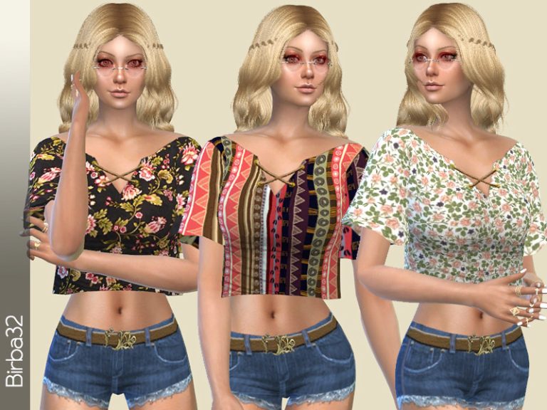 Hippie Floral Top - The Sims 4 Catalog