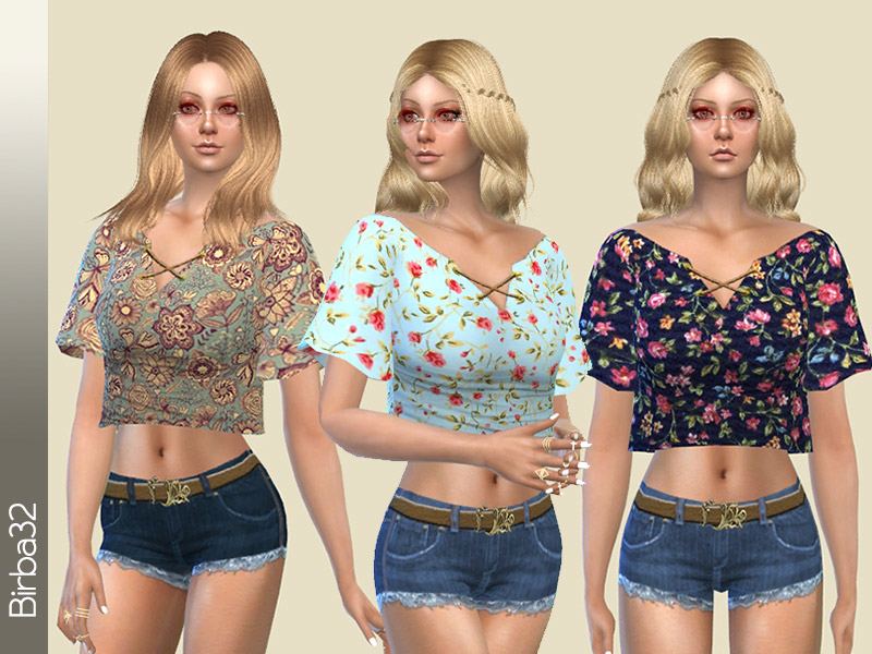Hippie Floral Top - The Sims 4 Catalog