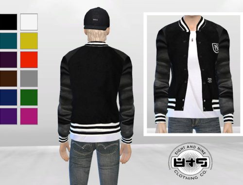 Leather Sleeves Baseball Jacket