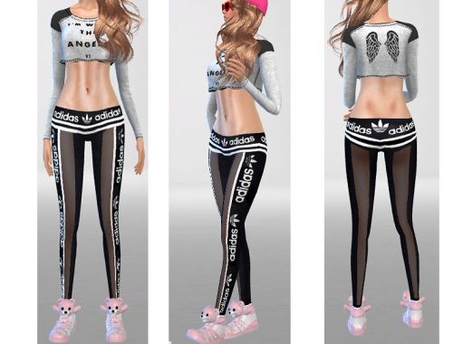 Adidas Sports Low-Rise Leggings With Transparency