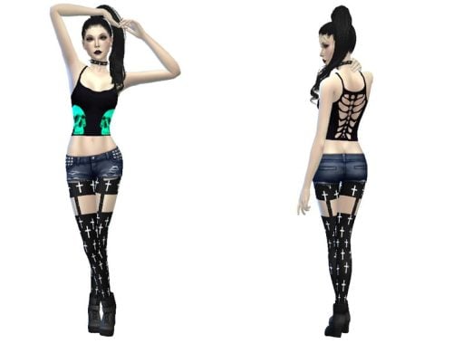Goth/Punk Garter Leggings