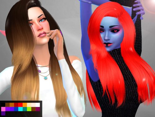 Retexture Hair Nightcrawler Violet - mesh needed