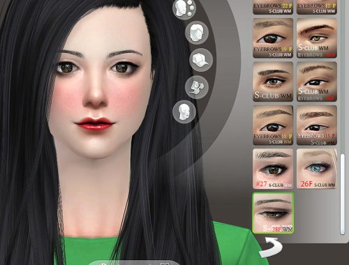S-Club WM thesims4 Eyebrows 28F