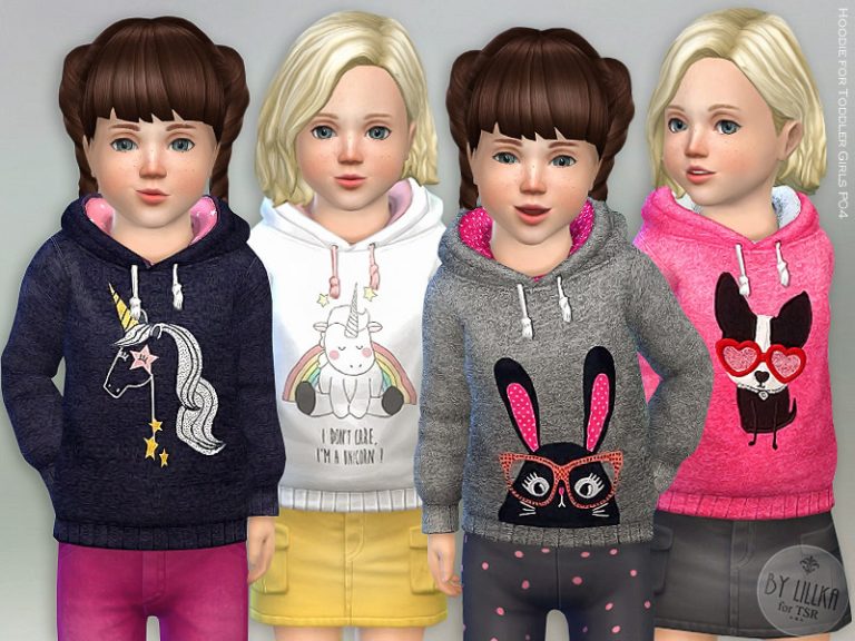 Hoodie for Toddler Girls P04 - The Sims 4 Catalog